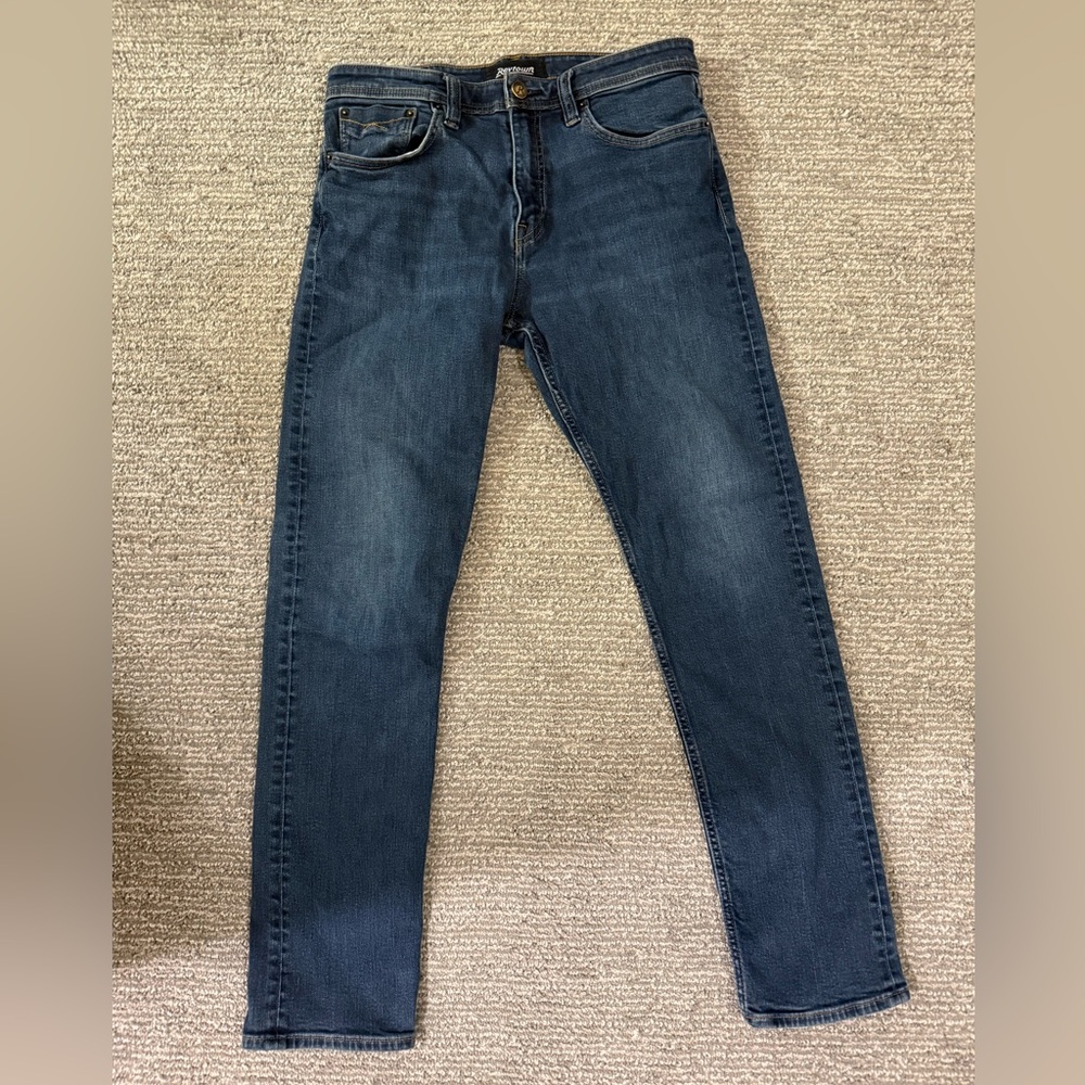 Revtown Taper Jeans W32 L30 Dark Wash Stretch Denim Slim Fit